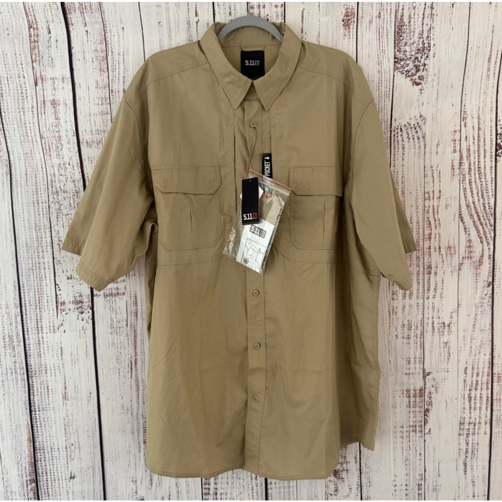 NWT Mens 2XL TALL 5.11 Taclite Pro TDU Khaki Short Sleeve Shirt Tactical Scout